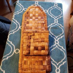 Vintage woven hanging mail/whatever pouch